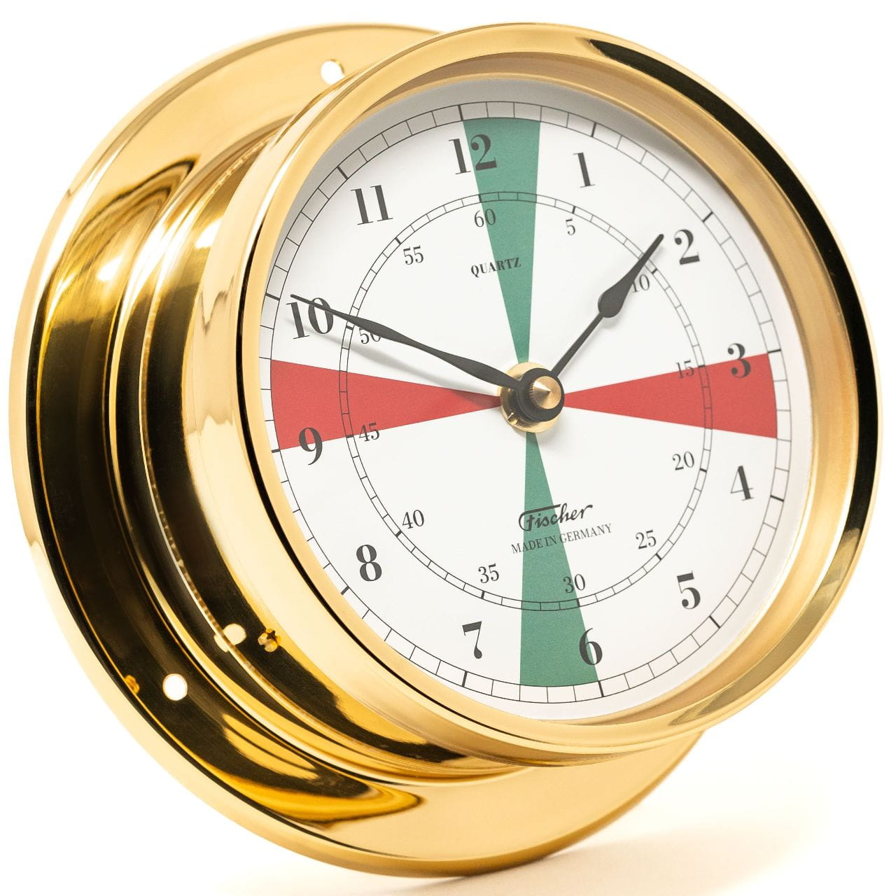 3451-202 FISCHER 1610UFS-45 Funkraumuhr arabisch poliertes Messing
