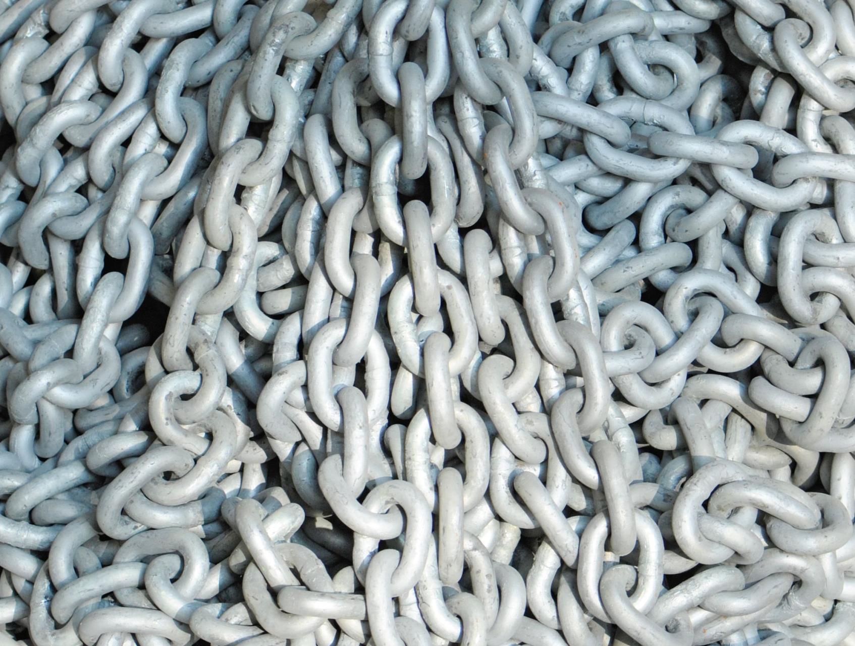 1239*01 AQUA7 hochfeste Qualitäts-Ankerkette feuerverzinkt GRADE 70 High-tensile hot-dip galvanised anchor chain