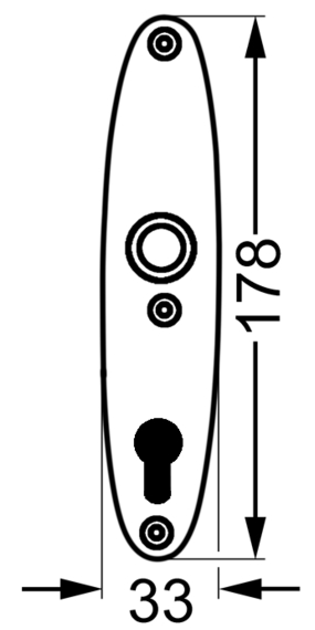 4184*04 Ovalschild paarweise für Yachtschlösser mit Profilzylinder