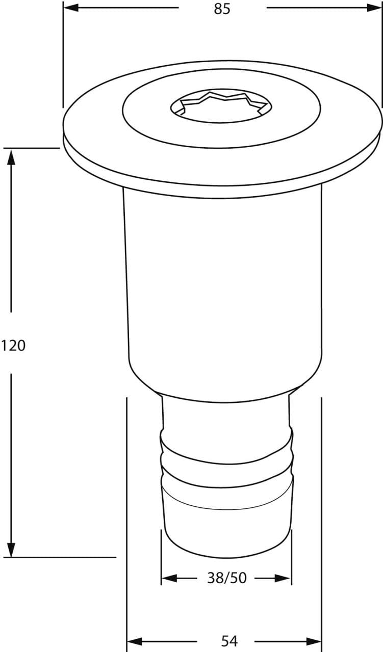 6984*03 Tank-Absaugstutzen Kunststoff Plastic pump out deck fill