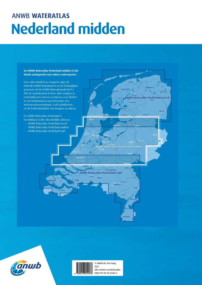 9026-252 ANWB WATERATLAS Nederland midden ANWB Wateratlas Nederland
