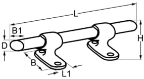 1613*04 Klampe mit Kebony Rundholz