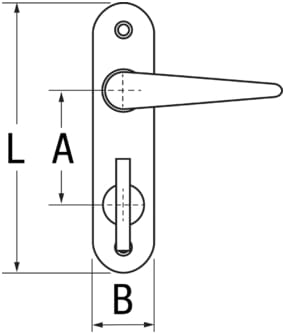 4698*05 WC-Garnitur für zierliches Yacht-Einsteckschloss