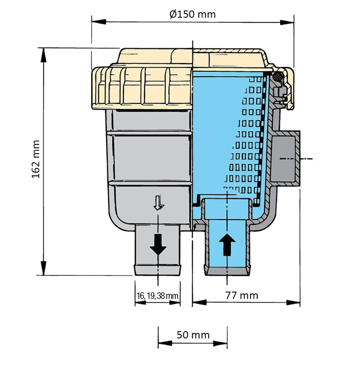 4629*02 VETUS NFS Geruchsfilter groß für Schmutzwasser VETUS NSF Geruchsfilter groß für Schmutzwasser
