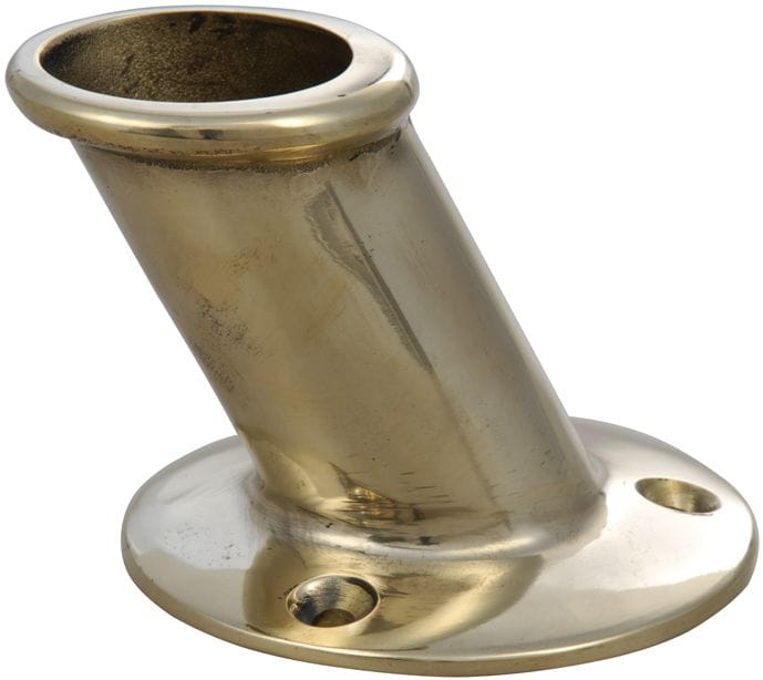 Raked flag staff socket brass polished or chromed Raked flag staff socket brass polished or chromed