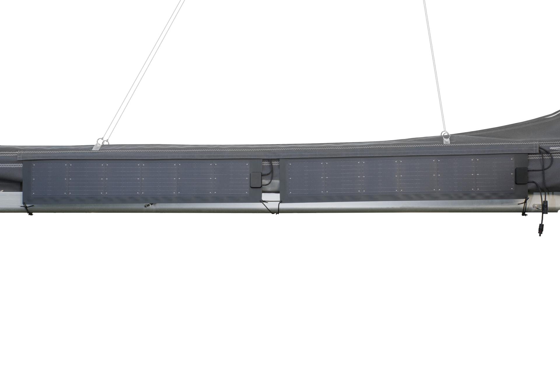 4689*02 Anwendungsbeispiel für zwei FLINstripes hintereinander FLINstripe Solarmodul für Baumpersenning