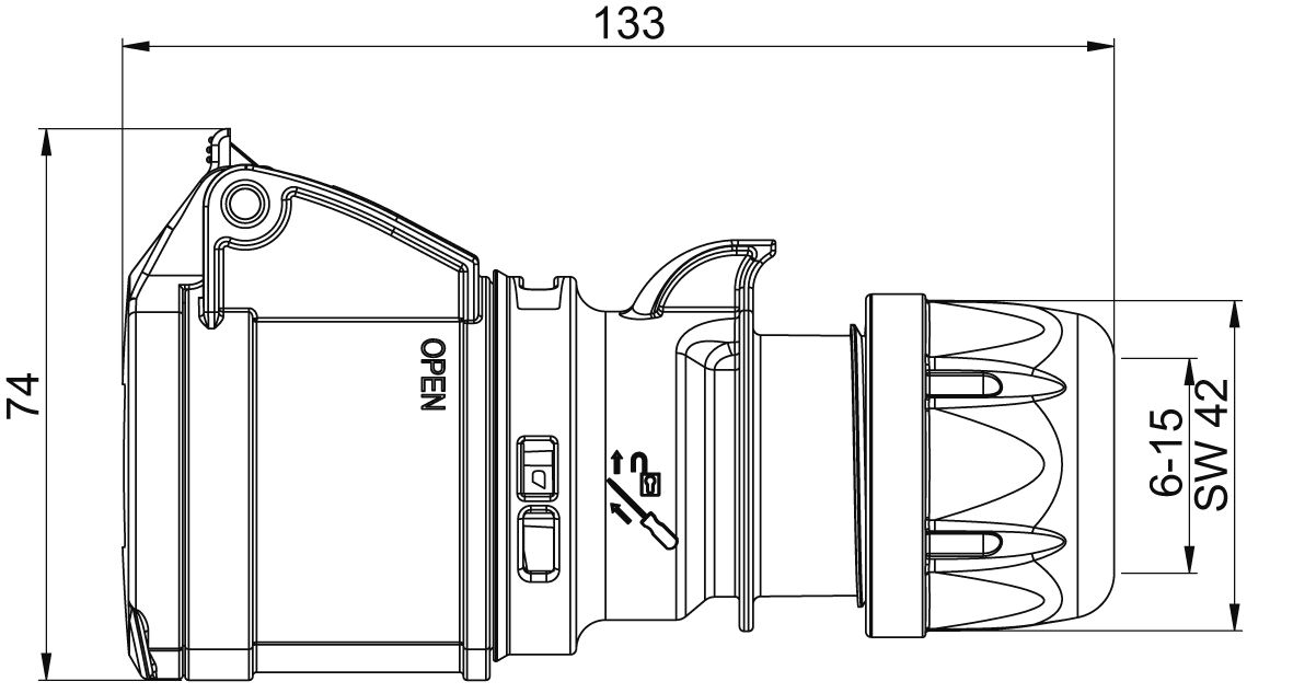 4671*13 CEE Kupplung 230 Volt