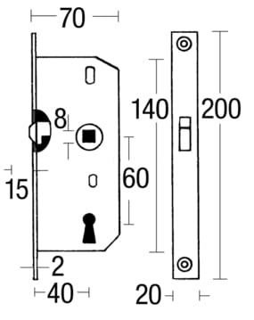 4185*04 Yacht-Schiebetürschloss versenkte Falle Slide door yacht lock countersunk catch