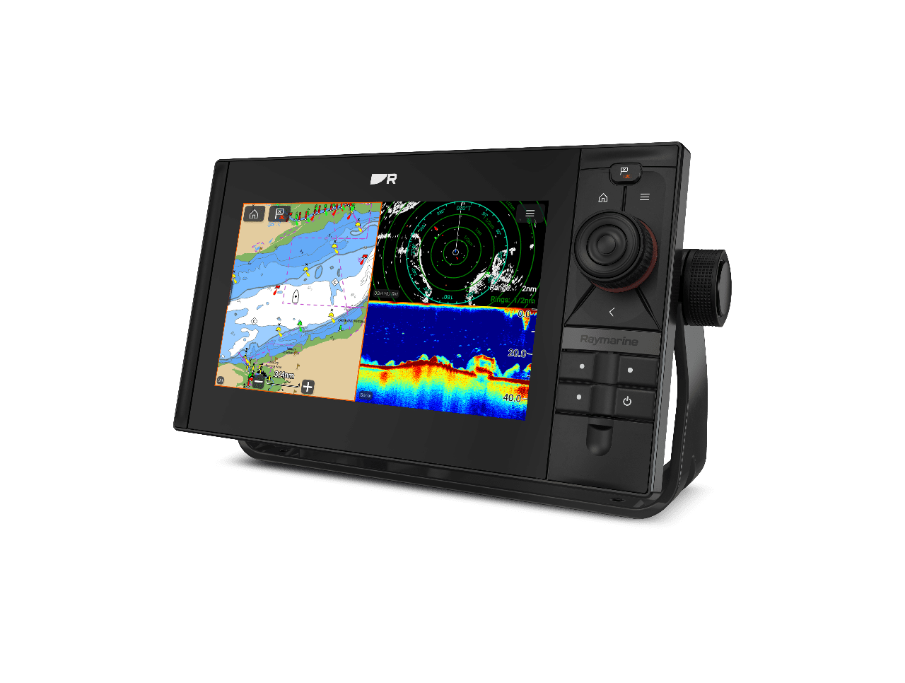 Splittscreen mit Radar und Tiefe