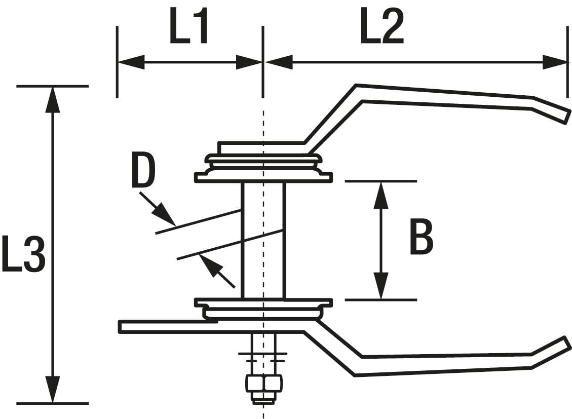 4097*07 Vorreiberverschluss aus Edelstahl Stainless steel hatch lock