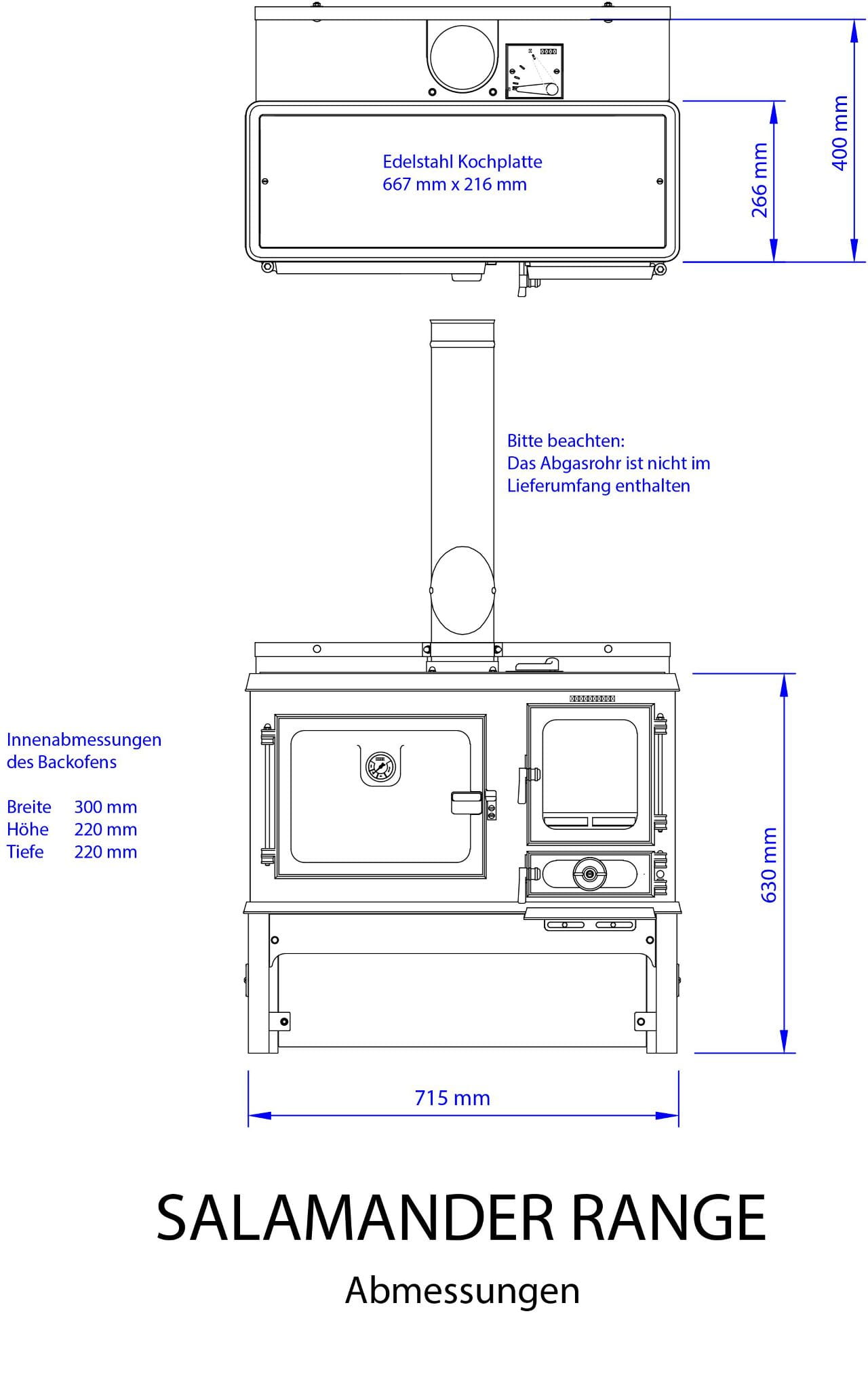SALAMANDER oven voor het schip LITTLE RANGE kookfornuis