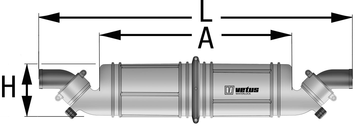 2935*01 VETUS Wassersammler / Schalldämpfer NLPH