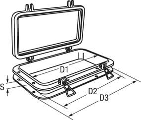 1733*01 Rechteckige Schiffsfenster mit Glas