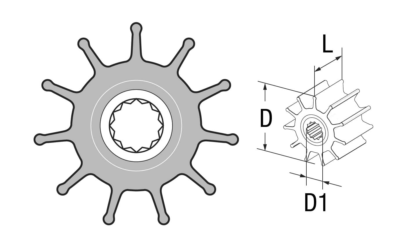 1826-919 Original-Nitril-Impeller 09-819B-9 f.JOHNSON F8B