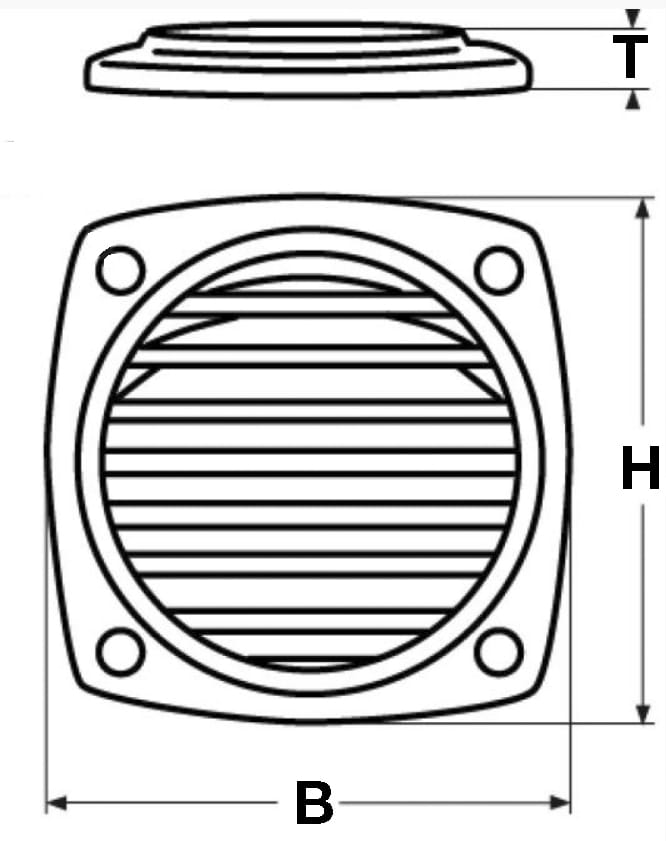 Kiemen-Lüftungsrosette Edelstahl gegossen