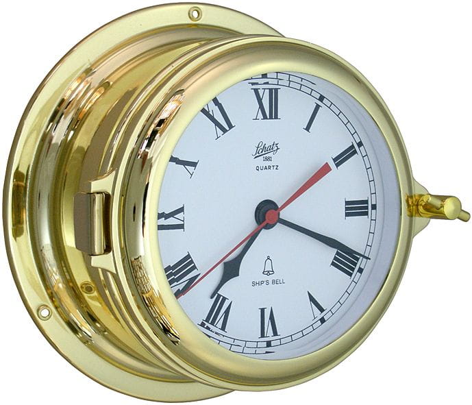 SCHATZ MIDI Quarz-Glasenuhr römisches Zifferblatt Messing SCHATZ MIDI Quarz-Glasenuhr römisches Zifferblatt Messing