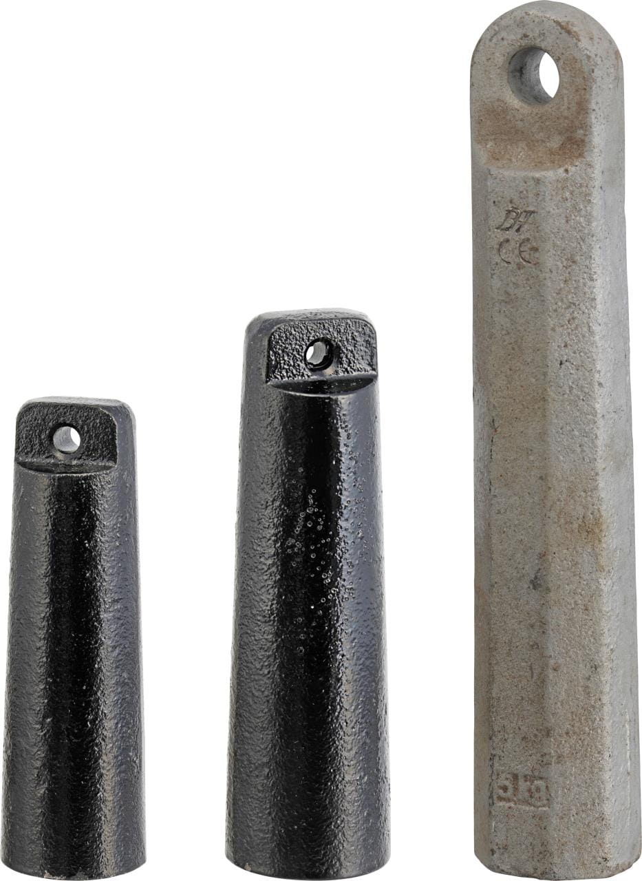 Lotkörper, verschiedene Größen mit Bohrung für die Lotspeise