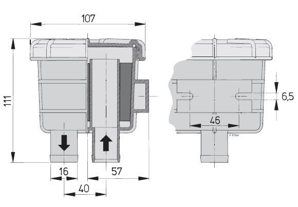 4629*01 VETUS Geruschsfilter NSF16S, klein VETUS NSF16S Geruchsfilter klein für Schmutzwasser