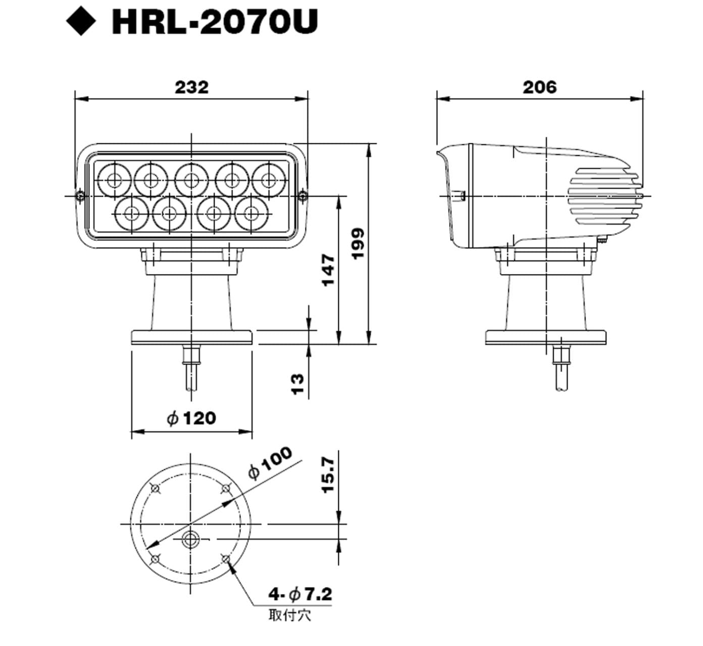 3316*01 SANSHIN LED-Suchscheinwerfer HRL-2070U SANSHIN LED-Suchscheinwerfer HRL-2070U