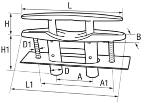 1763*02 Edelstahl-Klampe zum Versenken