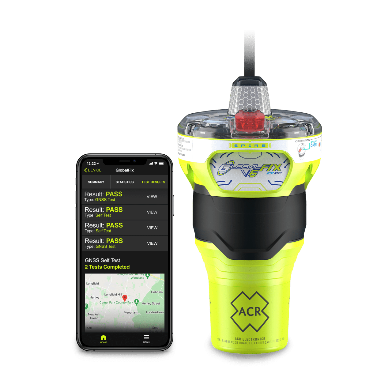 3955-600 ACR GLOBALFIX V6 EPIRB mit Wandhalterung / RLS, NFC ACR GLOBALFIX V6 EPIRB mit Wandhalterung / RLS, NFC