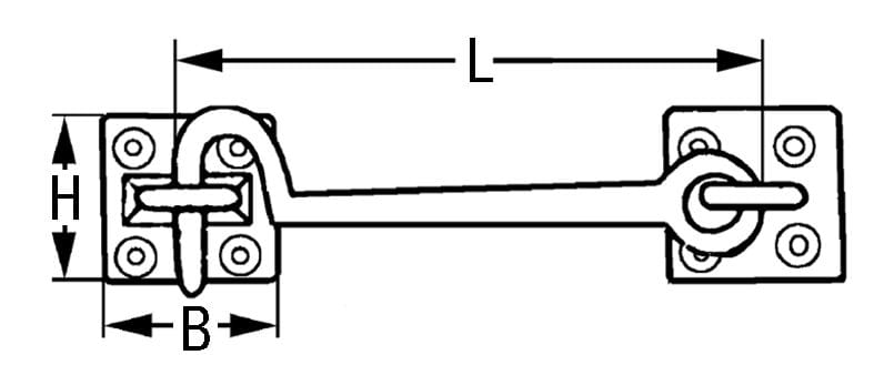 4504*03 Kajüthaken lang und schwer aus Messing S&B
