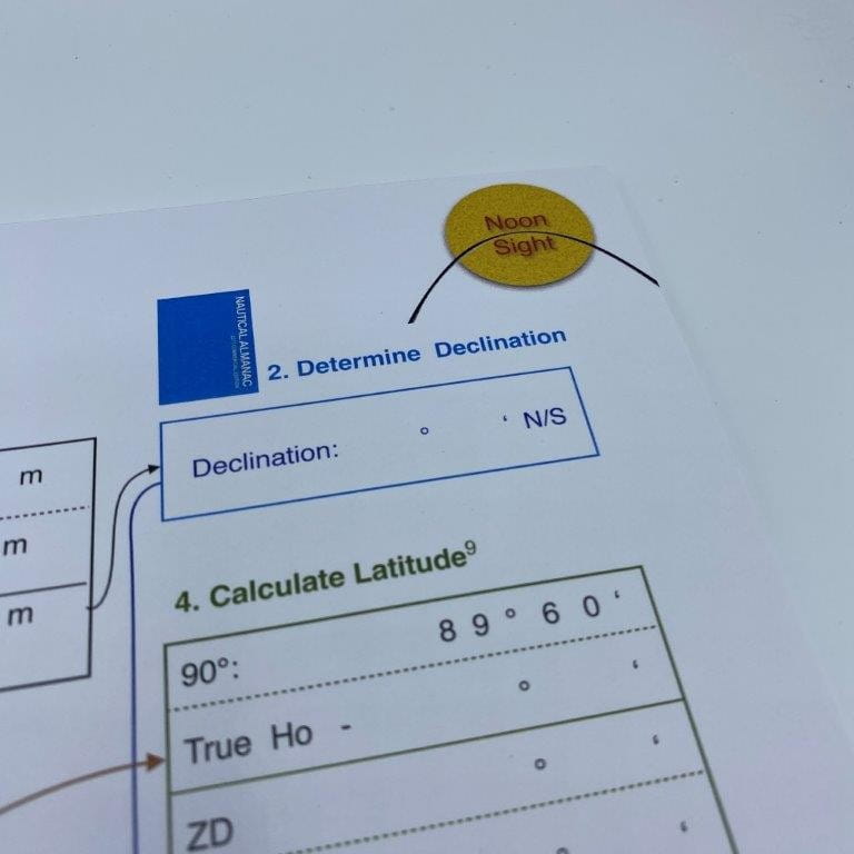 9055-002 Vorlage für Astronavigation Mittagsbreite