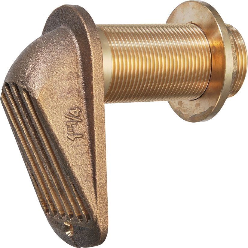 Bordeinlass aus Bronze/Rotguss mit langovalem Sieb Bordeinlass aus Bronze/Rotguss mit langovalem Sieb