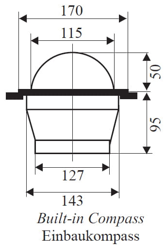 3720*02 CASSENS & PLATH ZETA/1 Einbau-Kugelkompass - Bild 2