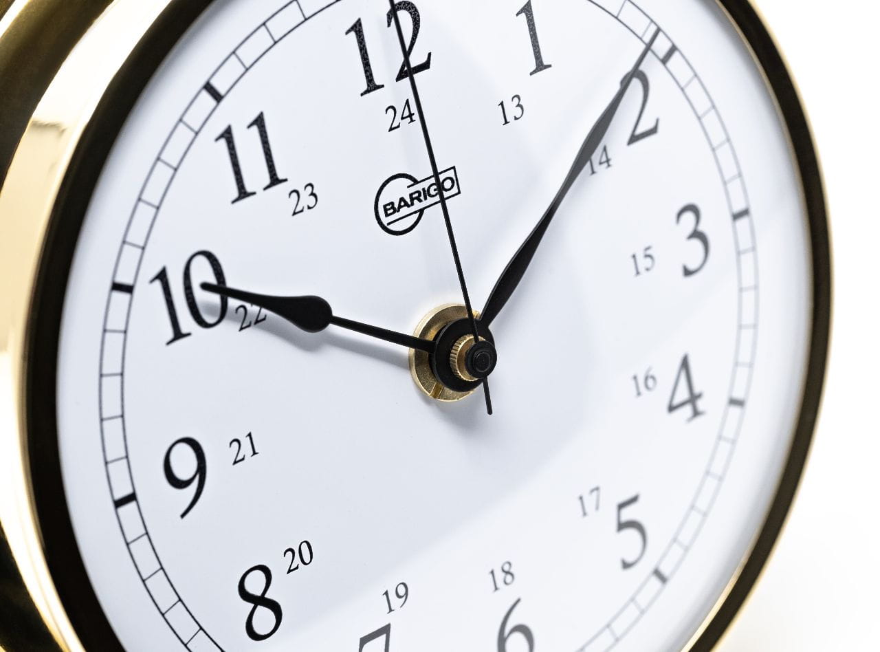 3457-001 BARIGO VIKING Quarzuhr arabisch aus poliertem Messing BARIGO VIKING 611MS Quartz clock arabic polished brass