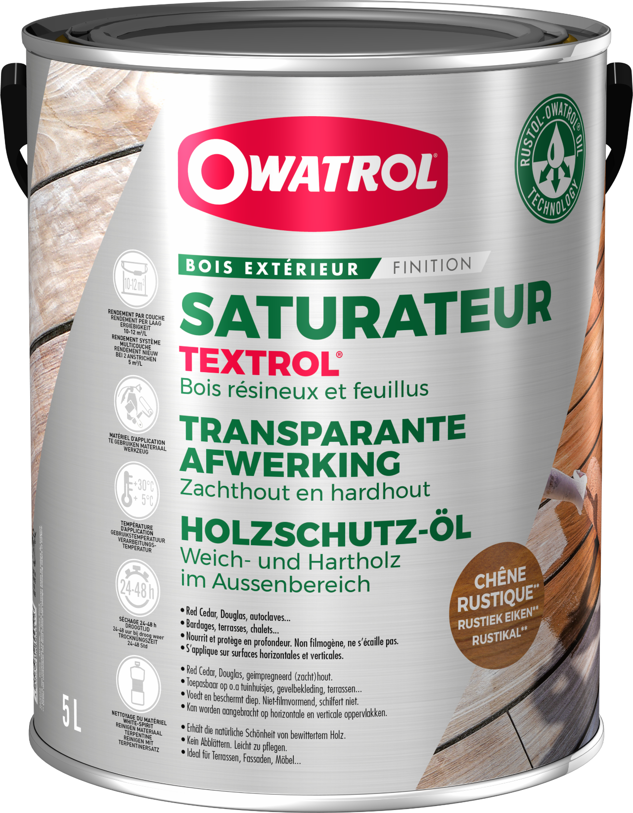 2513-105 OWATROL TEXTROL Holzschutzöl Rustikal 5l OWATROL TEXTROL Holzschutzöl Rustikal