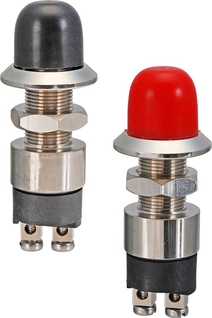 Long shaft push button with rubber cap Long shaft push button with rubber cap