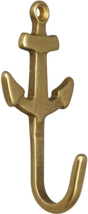 4883-001 Garderobenhaken Anker aus Messing