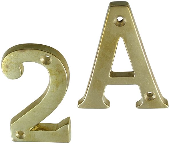 4597*01 Buchstaben und Zahlen aus Messing Buchstaben & Zahlen, Höhe 35 mm, Brass