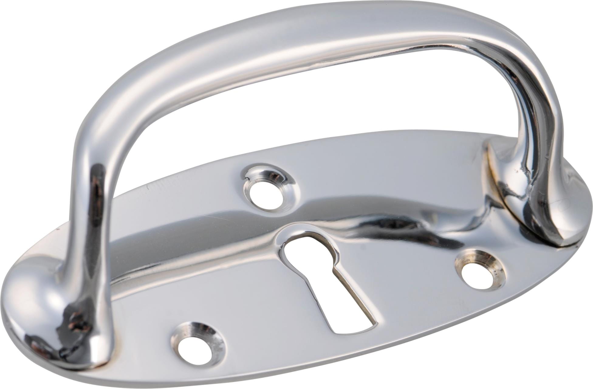 4704-502 Schubladengriff Messing verchromt mit Schlüsselloch
