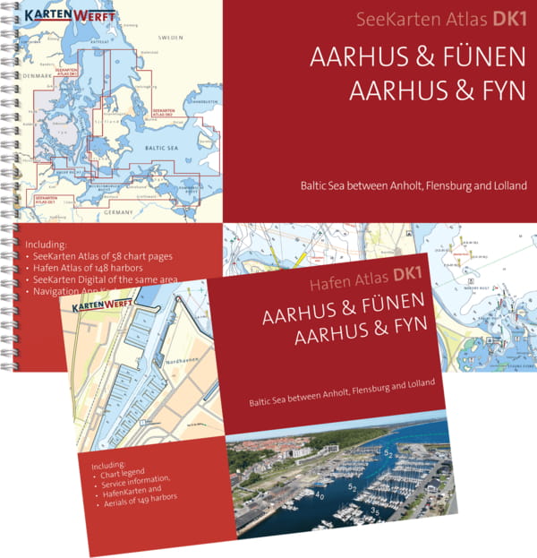 9023-101 KARTENWERFT SeeKarten Atlas DK1 Aarhus & Fünen KARTENWERFT Nautical charts Atlas DK1 Aarhus & Funen