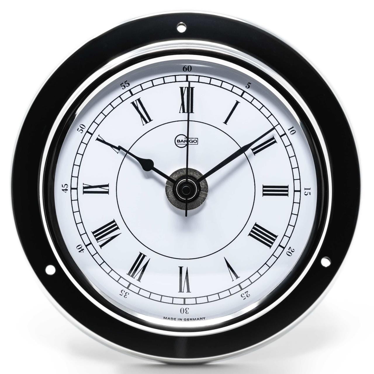 3450-331 BARIGO TEMPO Set: drei Instrumente aus poliertem Edelstahl - Uhr mit römischem Zifferblatt Set of 3 instruments of BARIGO TEMPO series