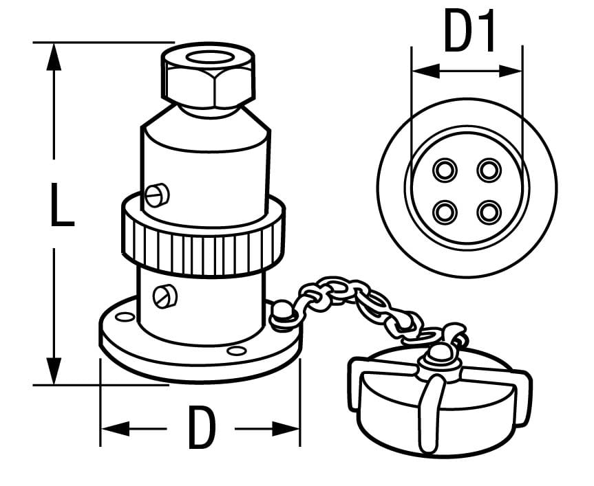 Water proof 4 phase deck plug Water proof 4 phase deck plug