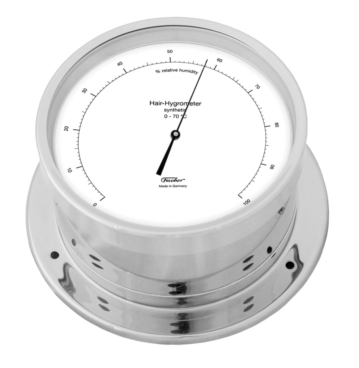 3451-503 FISCHER 103CRH Haar-Hygrometer synthetisch Messing verchromt