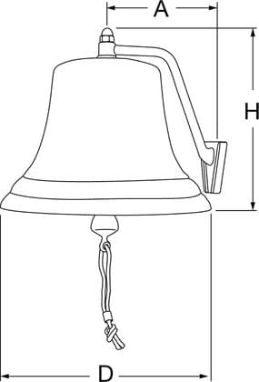 3993*02 Glocke mit Glockenhalter Schiffsglocke Messing