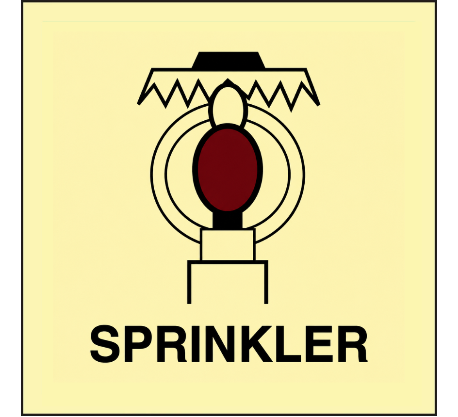 3276-220 Space protected by sprinkler IMO-Aufkleber