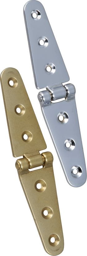 Strap hinge brass, polished or chrome plated Strap hinge brass, polished or chrome plated