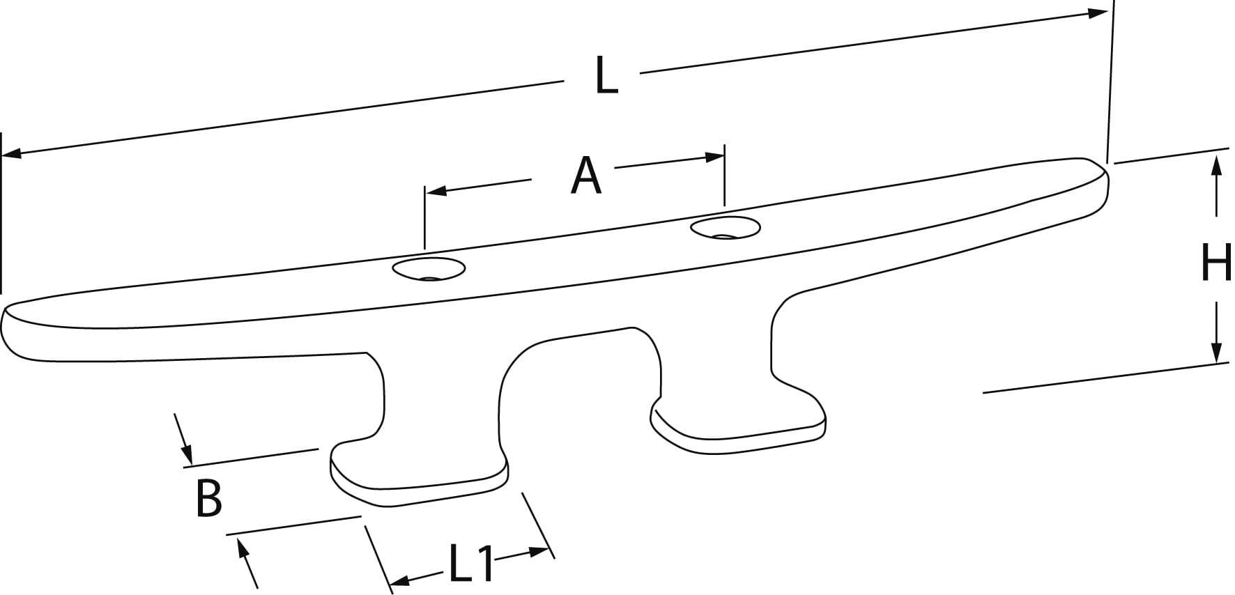 1424*01 Alu-Klampe mit zwei Befestigungslöchern Maße