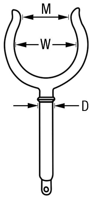 1042-150 Rudergabel Bronze DL1049 FORESTI Rudergabel aus Messing 14 mm