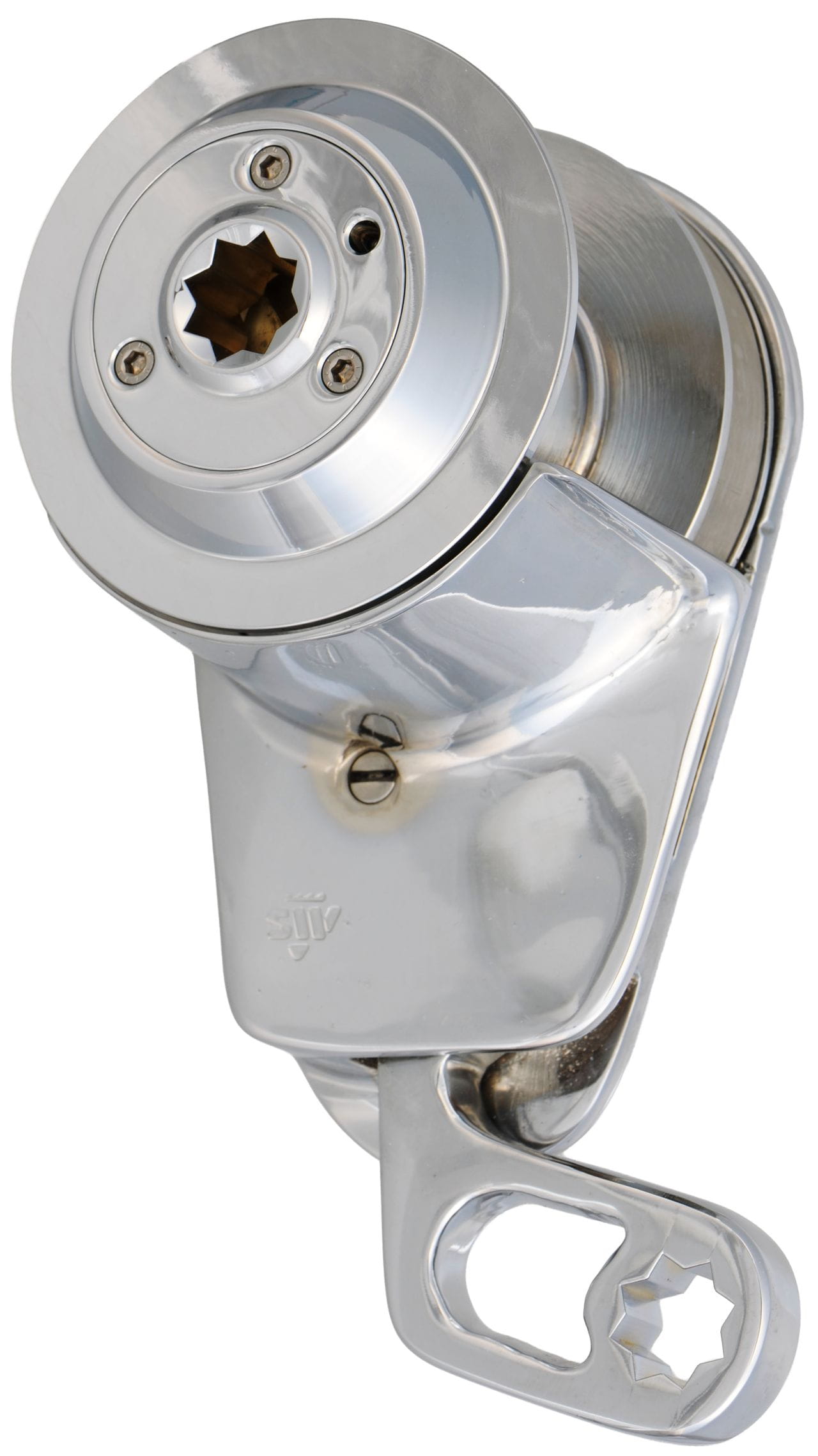 1880-764  WILMEX Fallwinde / Schwertfallwinde aus Bronze Typ 2 - verchromt,  linksdrehend