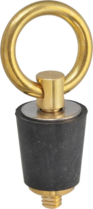Rubber sealing plug with swivel pin from brass Rubber sealing plug with swivel pin from brass