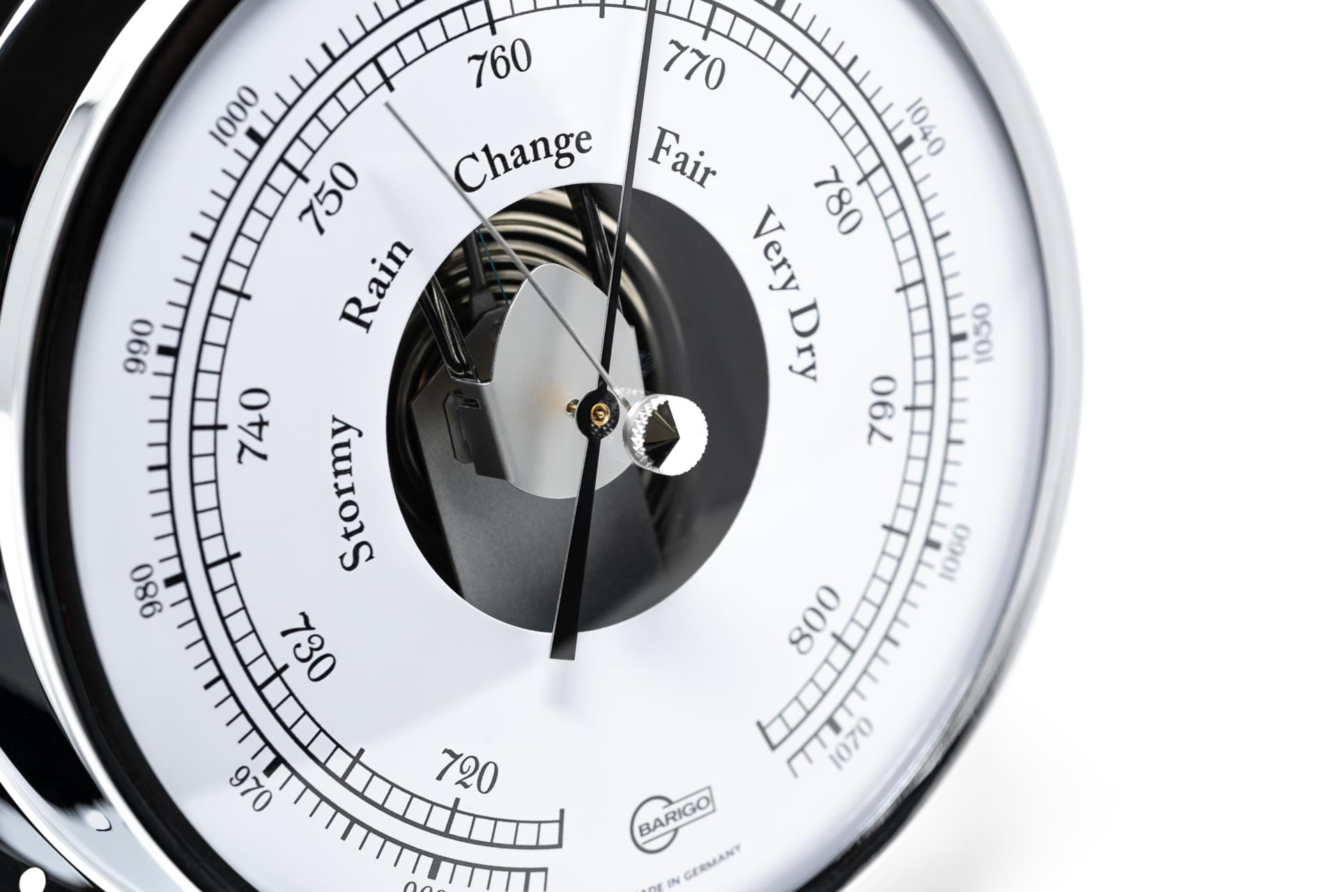 3457-500 BARIGO VIKING Barometer Messing verchromt