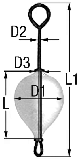 1690-030 POLYFORM Festmacherbojen Serie MF / MG Maße POLYFORM Ankerboje CM-Serie