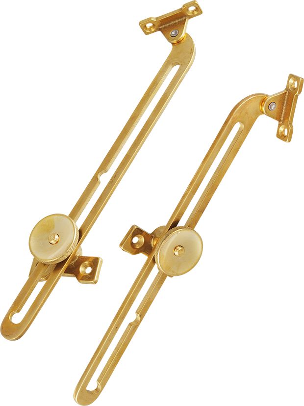 4086-3110 Fensteraufsteller Messing poliert, Lieferung paarweise Fensteraufsteller paarweise Messing