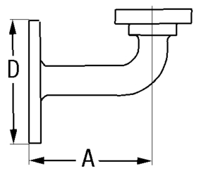 4463*02 Handlaufstütze Messing für Rund- oder Kantholz